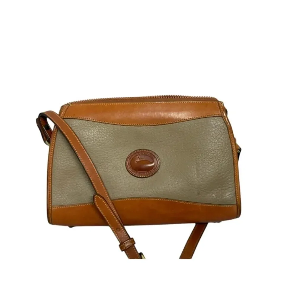 Dooney & Bourke Vintage Classic Zip Top Shoulder Crossbody Handbag Leather 90s